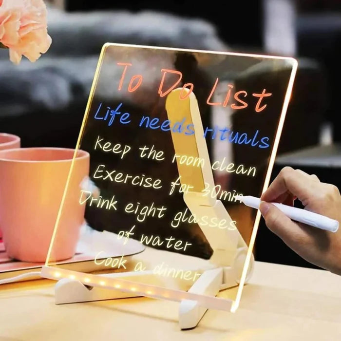 LumiNote™ - Acrylic Dry Erase Board with Light up Stand