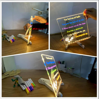 LumiNote™ - Acrylic Dry Erase Board with Light up Stand