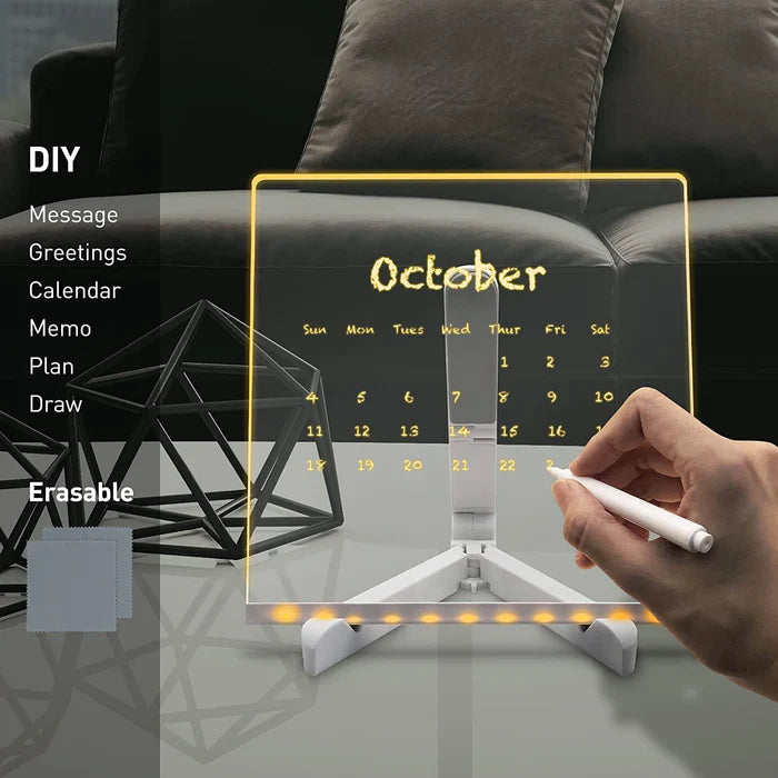 LumiNote™ - Acrylic Dry Erase Board with Light up Stand