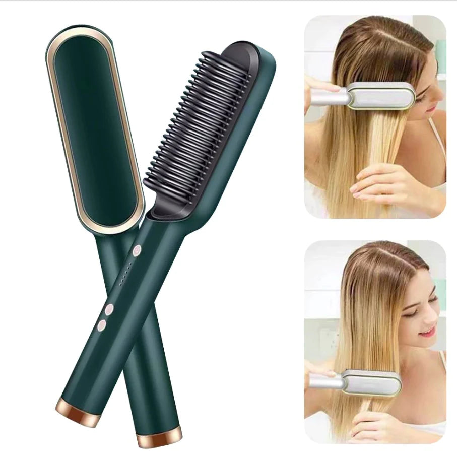 GloComb™ - 2 in 1 Hair Straightener Brush